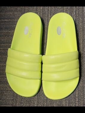 Dr. Scholl's Neon Yellow Padded Slide Sandals